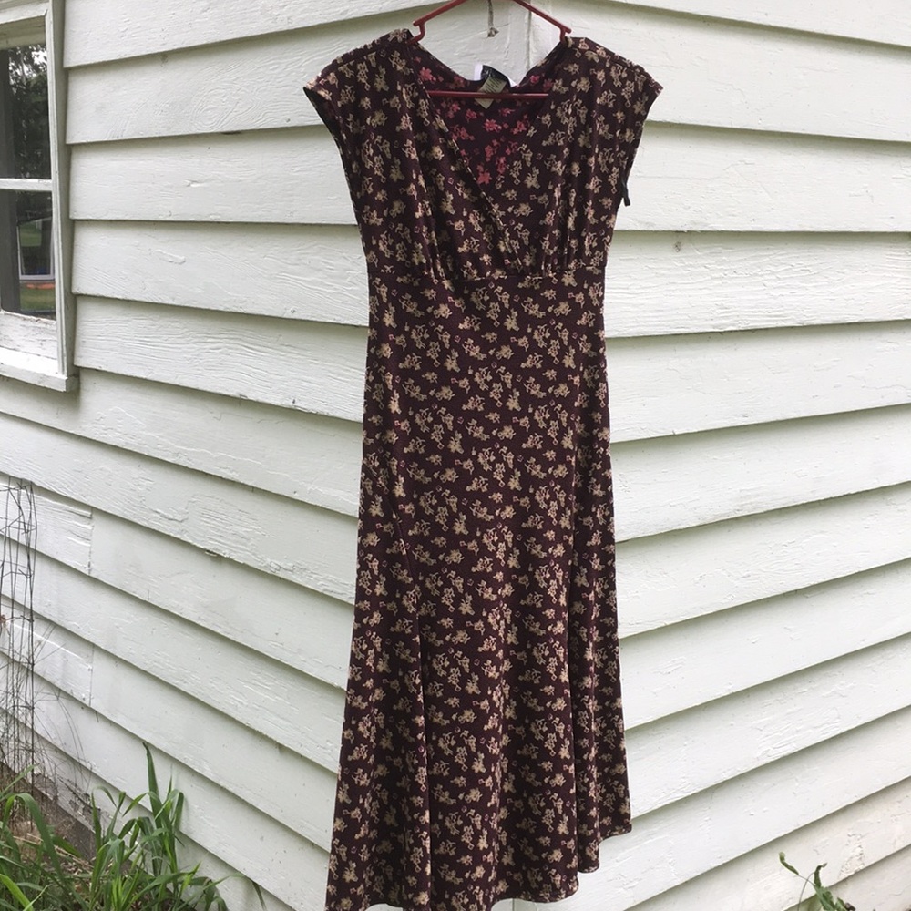Plum floral swing dress